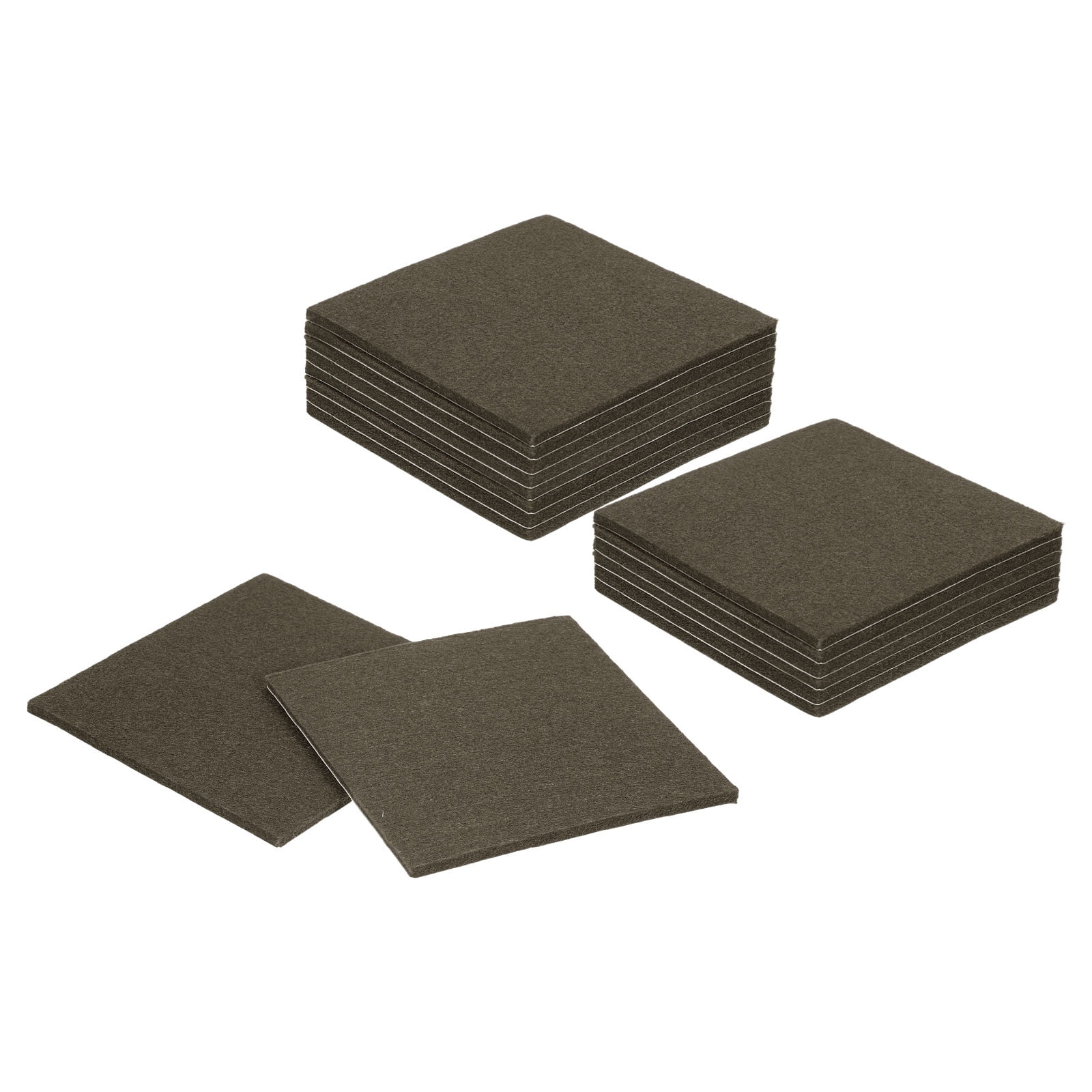 Felt Furniture Pads, 16Pack 5.12" x 5.12" Adhesive Backed Felt Non-slip Anti-scratch Chair Leg Protectors for Protecting Hardwood Floor, Brown