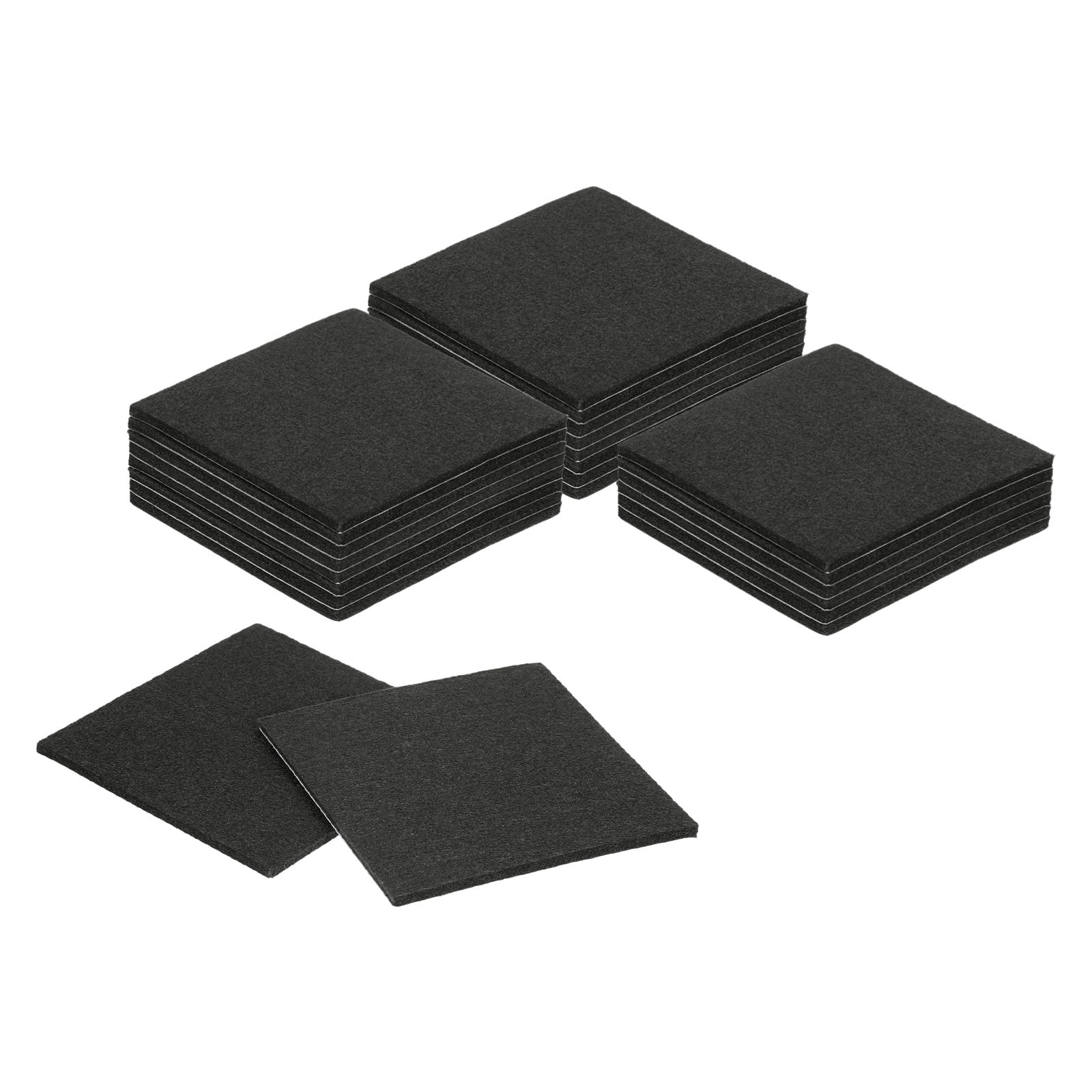 Felt Furniture Pads, 24Pack 5.12" x 5.12" Adhesive Backed Felt Non-slip Anti-scratch Chair Leg Protectors for Protecting Hardwood Floor, Black