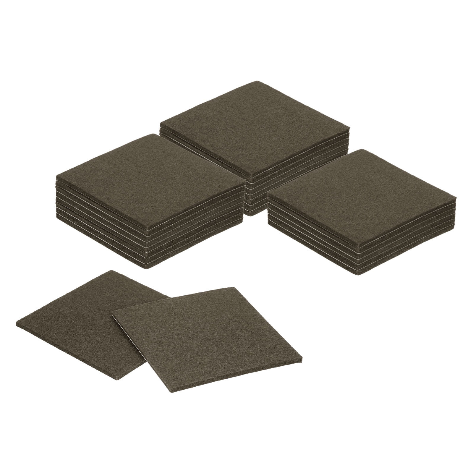 Felt Furniture Pads, 24Pack 5.12" x 5.12" Adhesive Backed Felt Non-slip Anti-scratch Chair Leg Protectors for Protecting Hardwood Floor, Brown