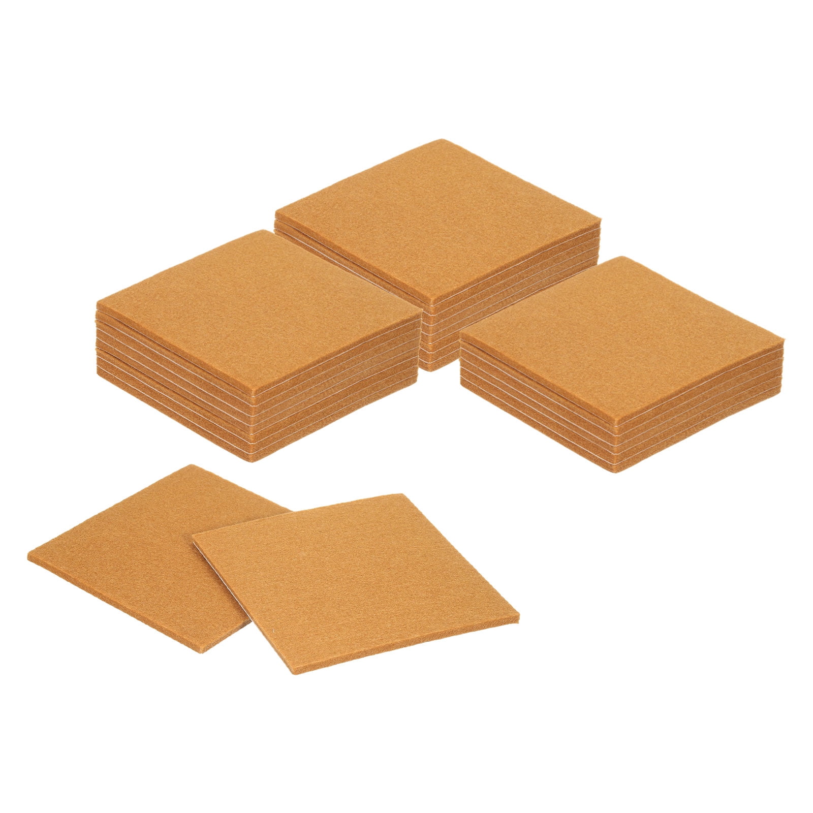 Felt Furniture Pads, 24Pack 5.12" x 5.12" Adhesive Backed Felt Non-slip Anti-scratch Chair Leg Protectors for Protecting Hardwood Floor, Light Brown