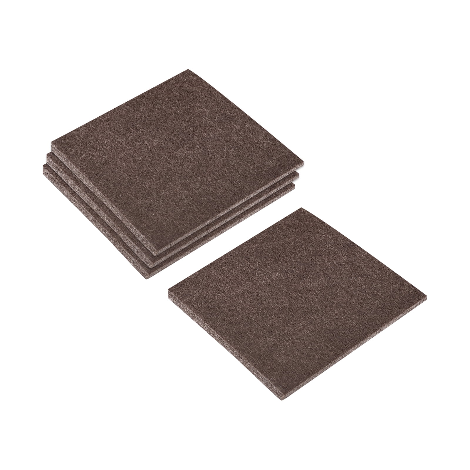 Uxcell 32pcs Brown Square Furniture Felt Pads - 1 3/4" Self-Stick Floor Protectors For Chairs, Tables, Sofa Feet