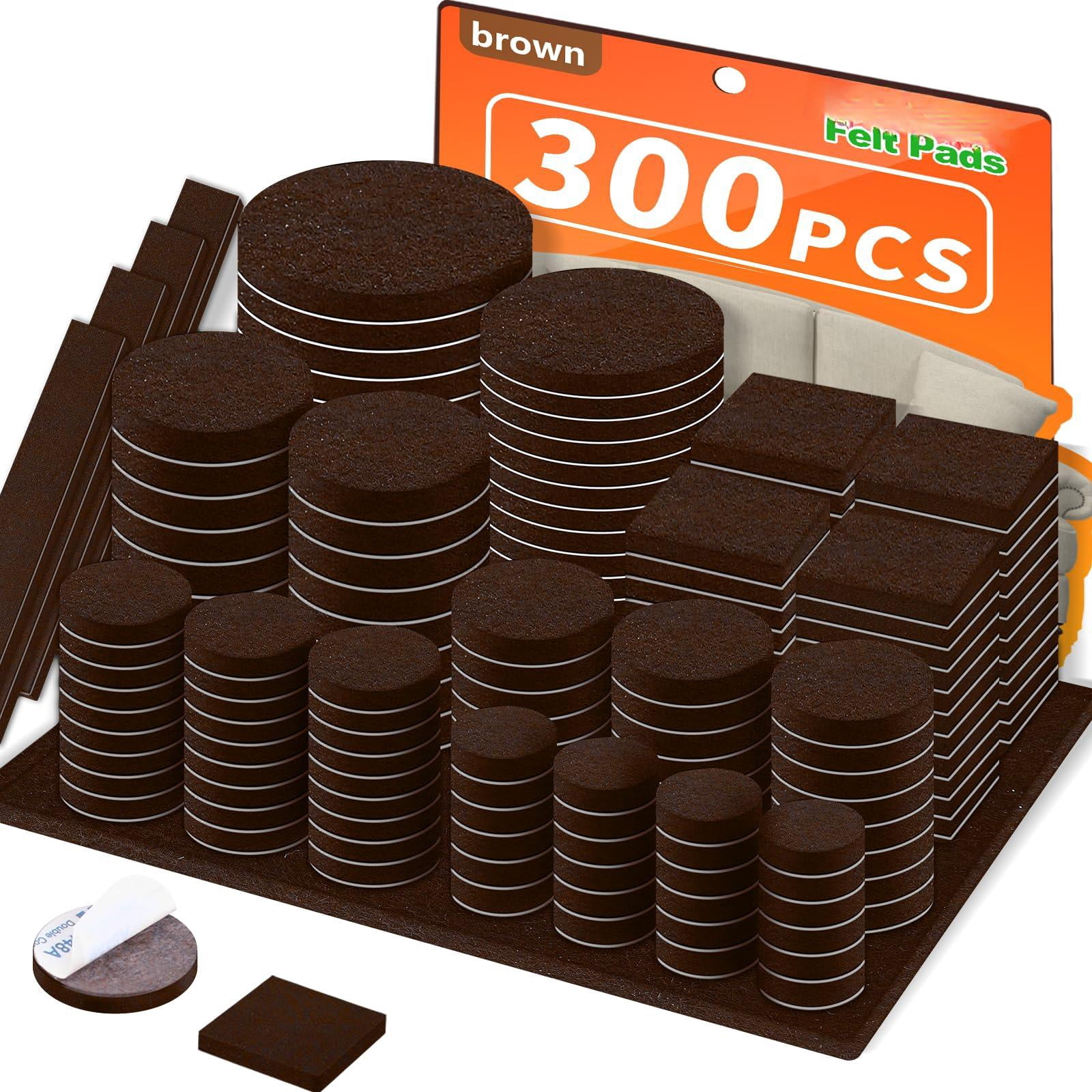 Felt Furniture Pads 300 Pieces  For Hardwood Floors Floor Protectors Brown