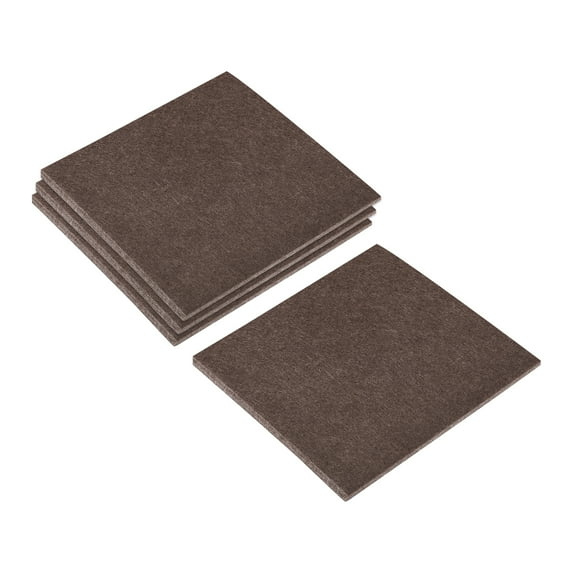 Felt Furniture Pads, 4" x 4" Self Adhesive Square Floor Protectors, Brown 48Pack