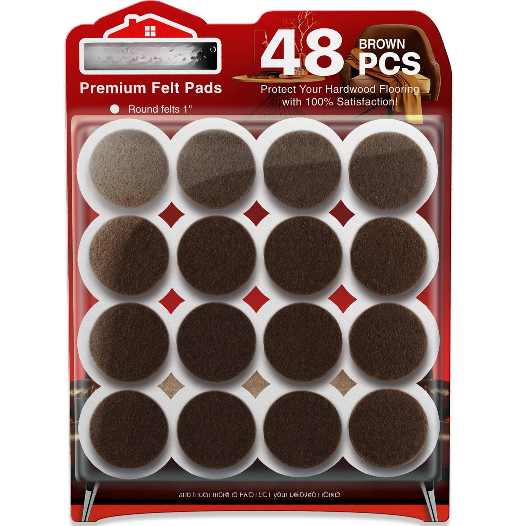 Felt Furniture Pads  - 48 Floor Protector Chair Felts For Feet Wood Floors Hardwood Protect Your Hard Floors! (brown)