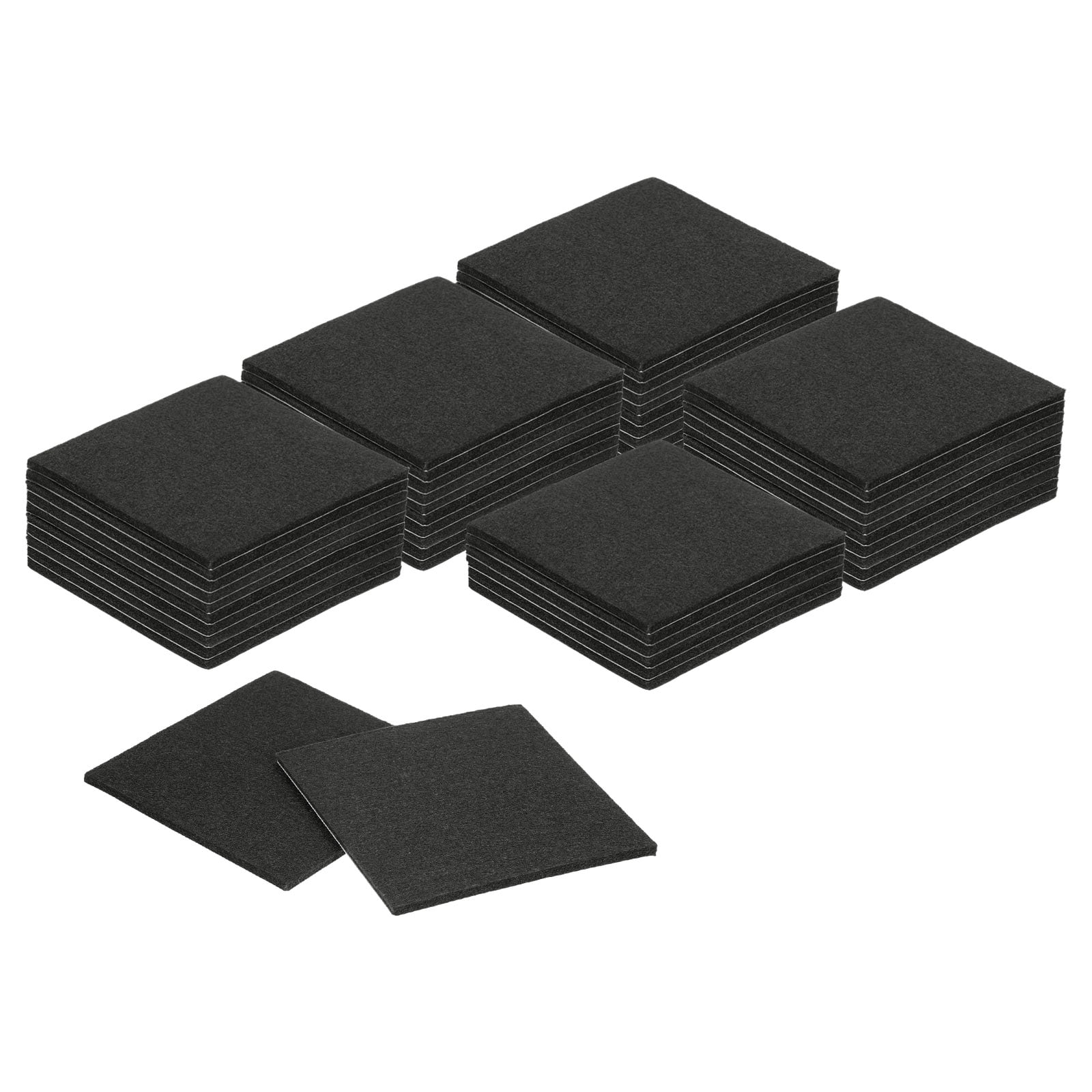 Felt Furniture Pads, 48Pack 5.12" x 5.12" Adhesive Backed Felt Non-slip Anti-scratch Chair Leg Protectors for Protecting Hardwood Floor, Black