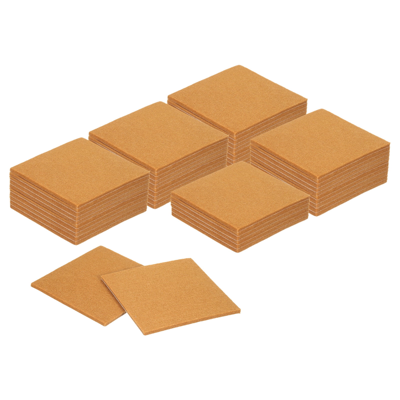 Felt Furniture Pads, 48Pack 5.12" x 5.12" Adhesive Backed Felt Non-slip Anti-scratch Chair Leg Protectors for Protecting Hardwood Floor, Light Brown