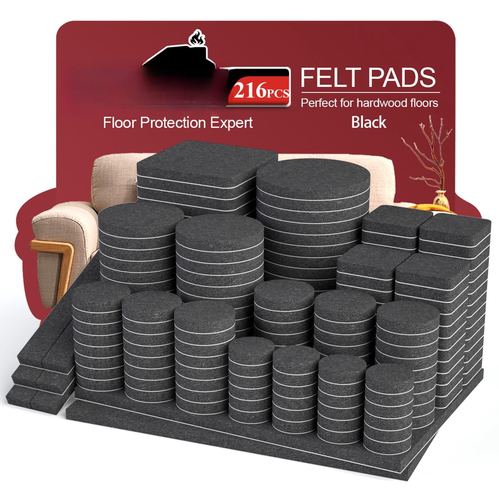 Felt Furniture Pads For Hardwood Floors -216 Chair  Floor Protectors Black