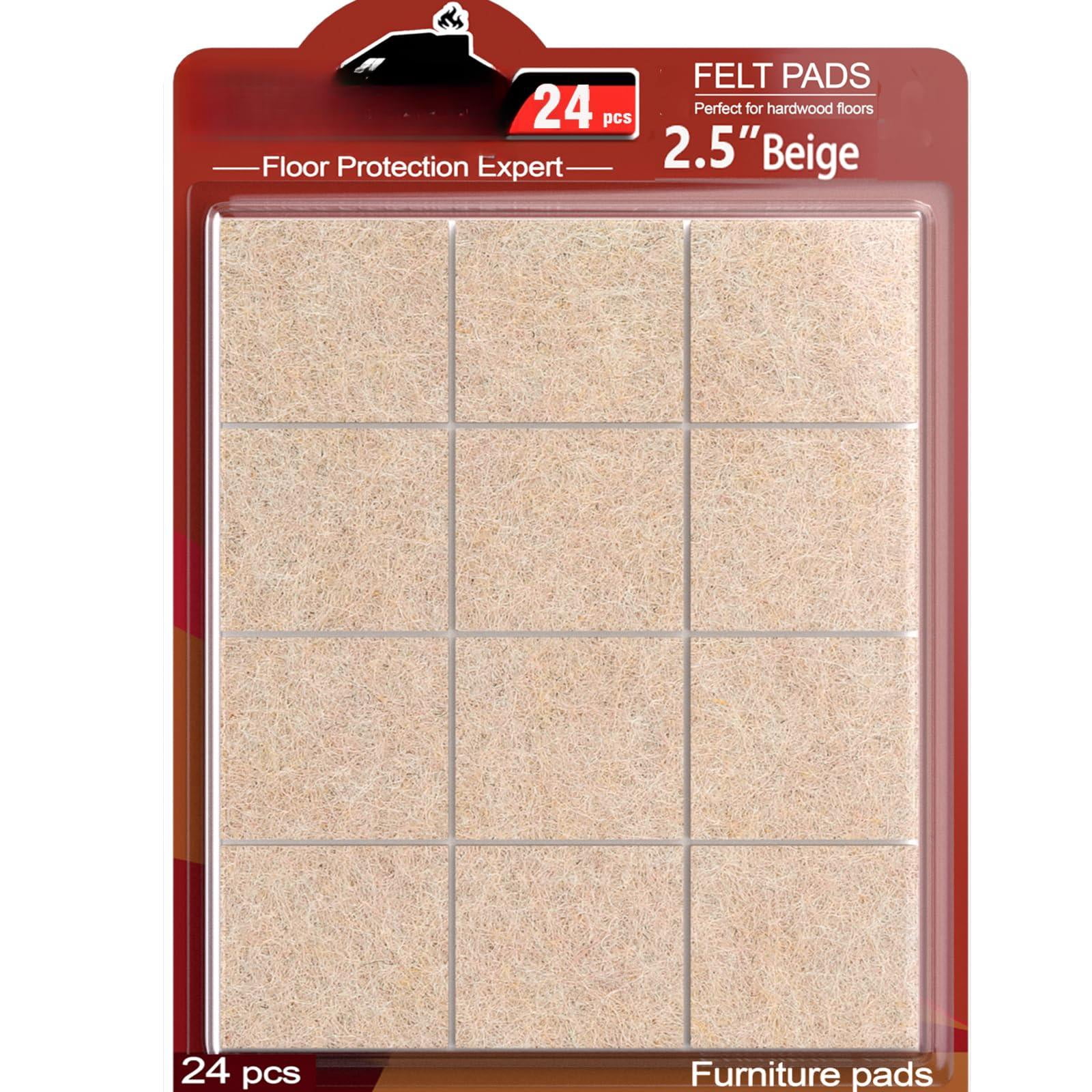 Felt Furniture Pads For Hardwood Floors -24 2.5" Chair  Floor Protectors Beige