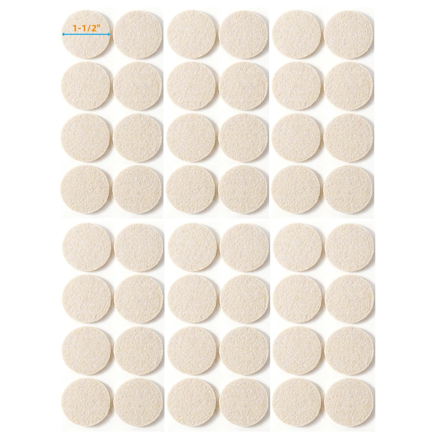 Felt Furniture Pads For Hardwood Floors - Self Adhesive Chair  Floor Protector Feet Sliders Moving Smoothly Anti Scratch 48 1-1/2" Round