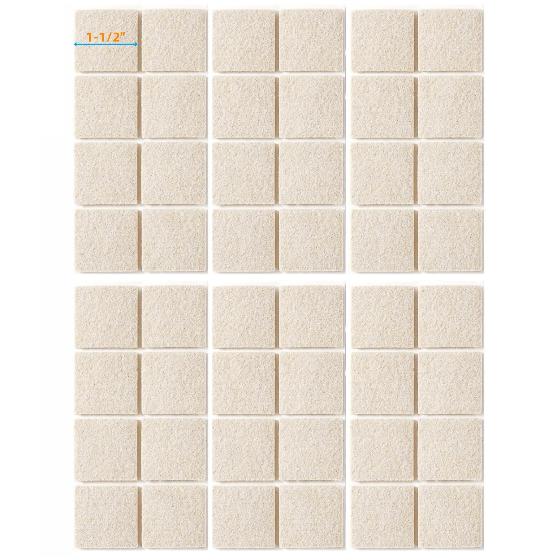 Felt Furniture Pads For Hardwood Floors - Self Adhesive Chair  Floor Protector Feet Sliders Moving Smoothly Anti Scratch 48 1-1/2" Square
