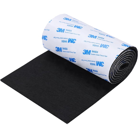 Felt Furniture Pads, Non Slip Self Adhesive Cuttable Tape Black Heavy Duty Felts Strip Roll for Protecting Hardwood Floors Chair Wall Protector (40 x 5 0.12 Inch)