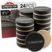 X-Protector Felt Sliders for Hardwood Floors - 24 Pcs 2.5  Furniture Sliders - Move Furniture Easily