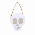 thumbnail image 1 of Felt Glitter Skull Halloween Treat Carry Bag Minimalist Gothic Spooky Candy Storage Tote, Seasonal Tabletop Candy Station Decor for Halloween Party Entryway Displays, 1 of 7