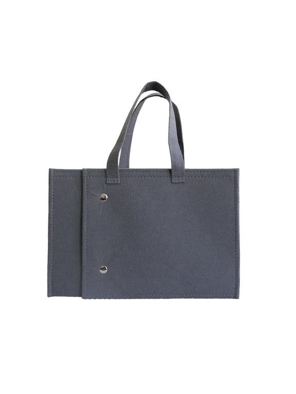 Felt Handbag Organizer Insert Multi Pocket Portable Tote Bag Divider Purse Organizer Insert with Handle Snap Closure for Notebook Stationery Art Supplies Daily Office Travel Use