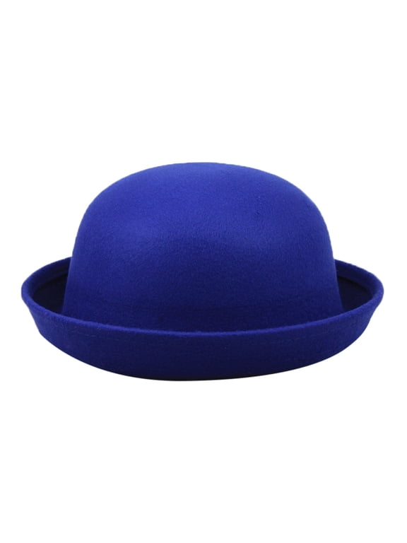 Felt Hat Lightweight Bowler Hat Novelty Costume Hat for Party Dress up Short Rolled Brim Fedora Hat for Men And Women