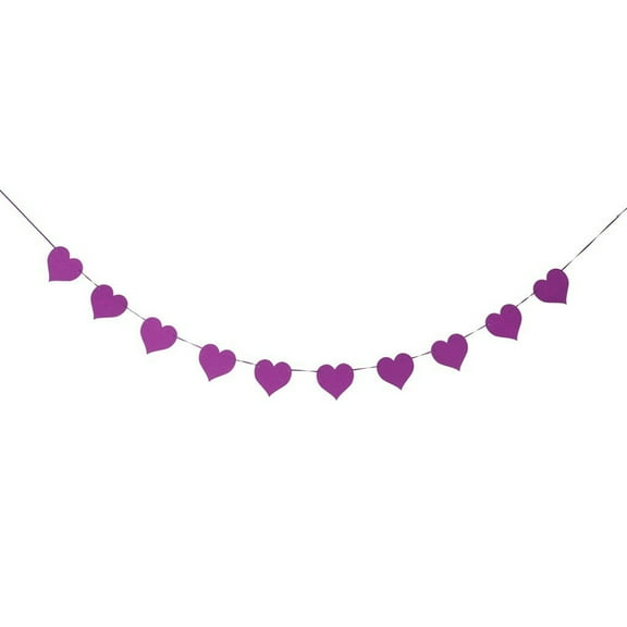 Minkissy Purple Felt Wedding Gar Banner for Home Party Decoration
