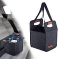 thumbnail image 1 of Felt Insulated Beverage Bag 4 Bottle Foldable Drink Bag by Dusknt Leak Proof Compartments Ergonomic Handle Multiple Cup Beverage Organizer Picnic Cooler for Car Travel Outdoor Grocery Takeaway, 1 of 9