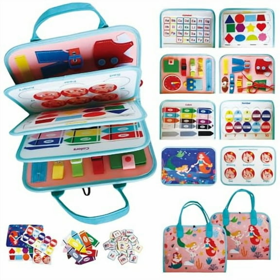 Felt Interactive Book Toddler Busy Book Learning Toys for 3+ Years Old Children Busy Board for Children with Autism - Ocean Mermaid