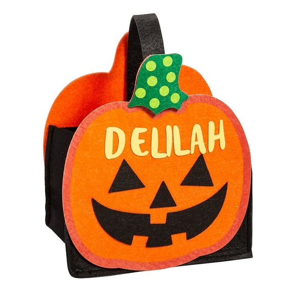 Felt Jack-O-Lantern Halloween Trick-or-Treat Bag Craft Kit - Makes 3