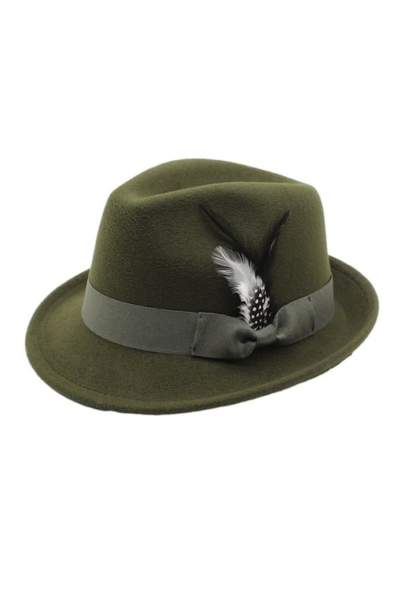 Felt JazzCap Flat Top Hat HippiesCap Fedora Teens Stage Show Headwear