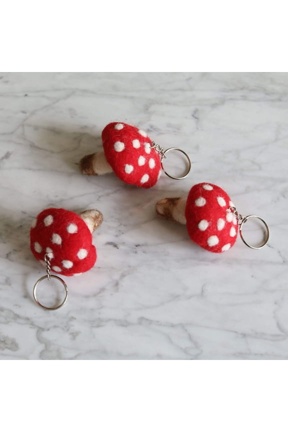 Felt Keychain - Mushroom