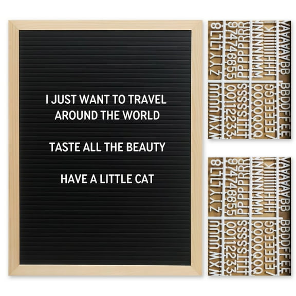 Felt Letter Board with Letters, Numbers & Symbols, 11.8 x 15.7 in Changeable Message Board, Pine Wood Frame, Customizable for Birthday, Wedding, and Home Decor