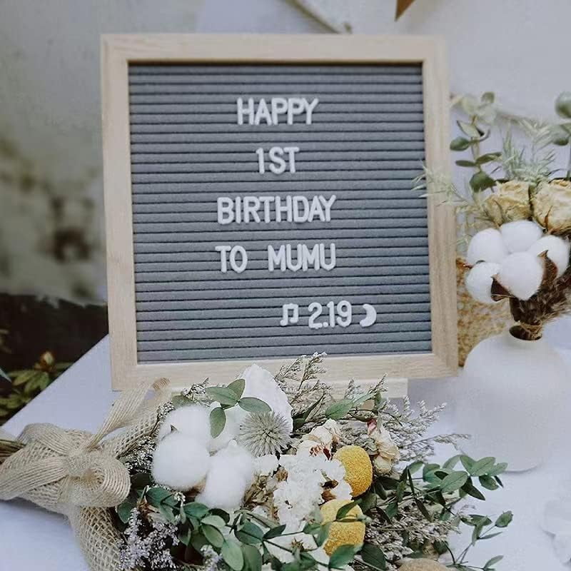 Felt Letter Message Board 340 Letters,Letter Board Sign with Stand, 10X10 Inch for Baby & Pregnancy Announcement Sign,for Party Home Decor