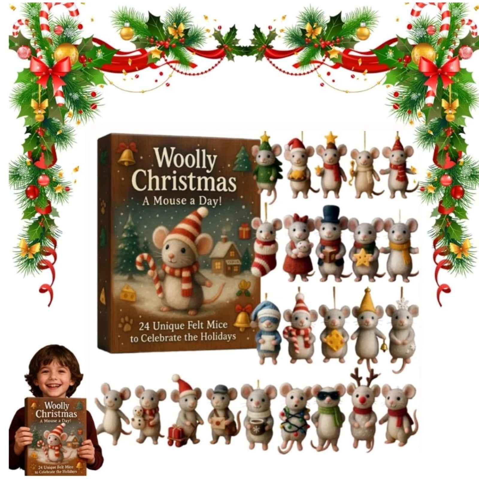 Felt Mouse Advent Calendar 2025,Advent Calendars 2025,24 Gifts Inside ...