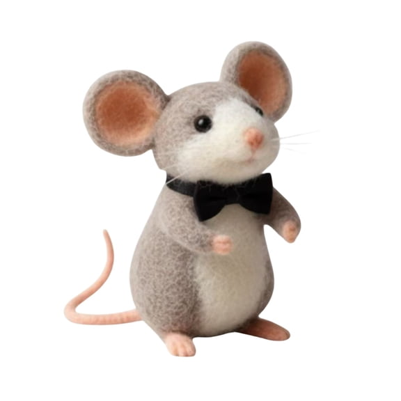 Felt Mouse - Handmade Wool Felt Valentines Day Decorations Mouse Ornament,Cute Needle Felted Doll,Mini Mice Desk Ornaments Hanging Figurines & Stocking Stuffer Gifts Home Decor