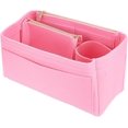 thumbnail image 1 of Felt Organizer Insert for Handbag Detachable Zipper Pocket Tote Bag Organizer Rectangle Bag in Bag Zipper Shoulder Bag Interior Shaper for LV Speedy Cosmetic Bag 11.4x5.9x6.3 Inch Pink, 1 of 9