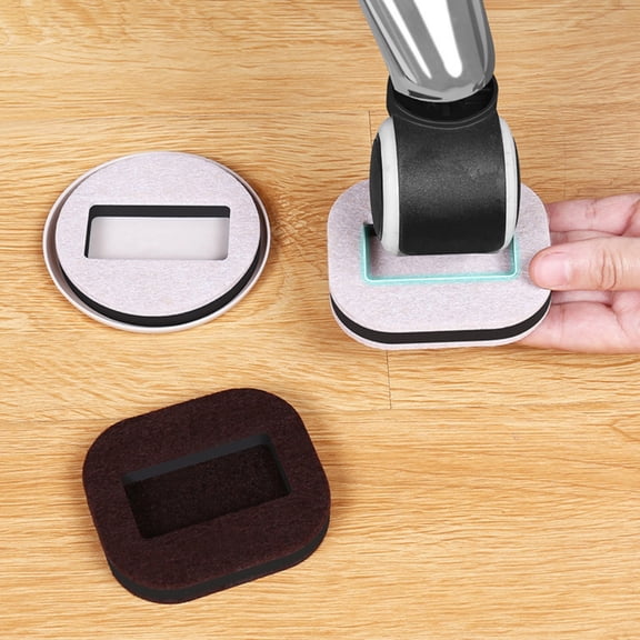 Felt Pads Bottom Furniture Caster Cups, Floor Protectors for Furniture Prevents Scratches Suitable for All Floors and Wheels
