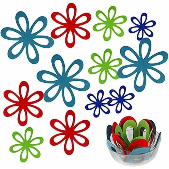 Felt Pan Separators, Set of 20 & 4 Different Sizes, Flower Glass Bowl Dish Separator Protectors for Stacking and Protecting Glassware, Cookware and More