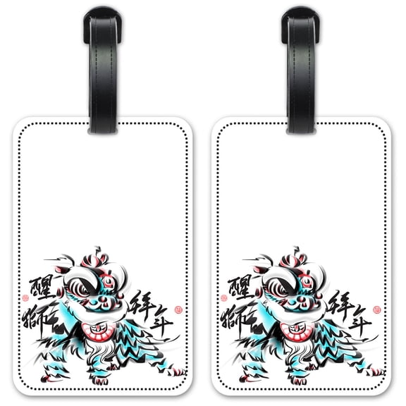 Felt Pen Dragon - Luggage ID Tags / Suitcase Identification Cards - Set of 2