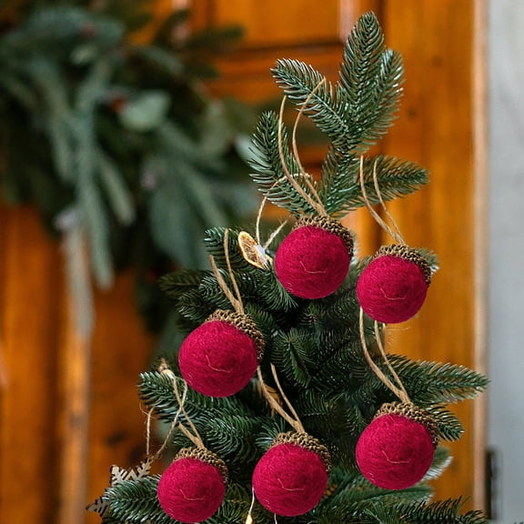 Felt Pine Cones Acorn Pendants Fall Felt Acorn Balls Christmas Table Confetti Mini Craft Balls Acorn Decor Christmas Hanging Ornaments for Party Favors Spring Farmhouse Mantel Wall Decor