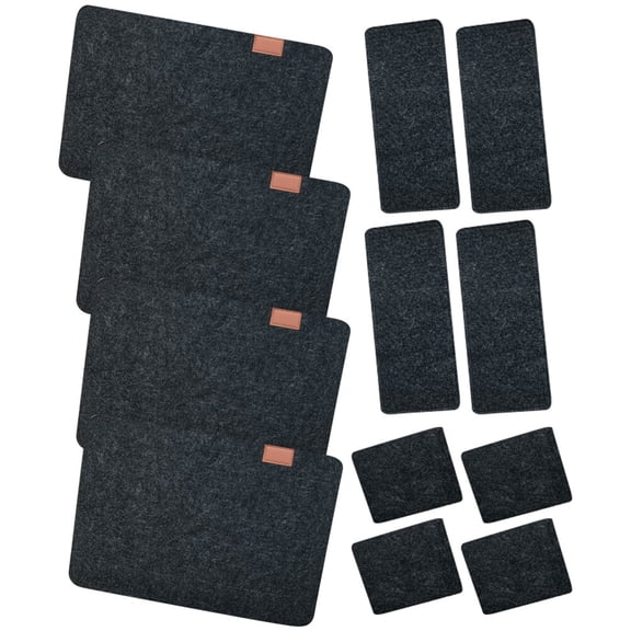 TOYMYTOY Black Felt Restaurant Place Mats and Coasters for Home Use Easy Sets