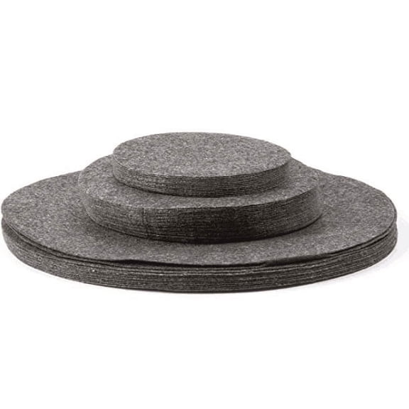 Felt Plate China Storage Dividers Protectors White Extra Large Thick and Premium Soft Set Of 48 (Round) - gray-24
