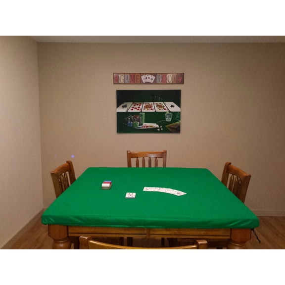 Felt Poker Table Cover for 60" folding SQUARE lifetime table - Custom Made to Order - Bonnet - with Drawstring Bloc and Bag (casino green,) Made in America Free Ship
