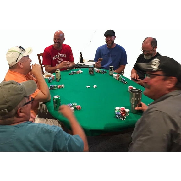 Felt Poker Table Cover for 66" folding lifetime table - Custom Made to Order - Bonnet - with Drawstring Bloc and Bag (casino green,) Made in America Free Ship