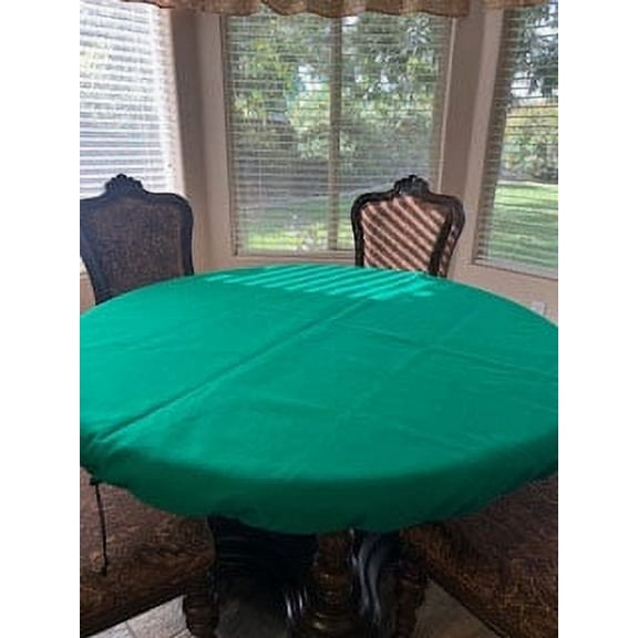 Felt Poker Table Cover - CASINO GREEN - fits 54" ROUND any Glass / Wood / or Plastic Table - Custom MADE IN AMERICA- FREE SHIP