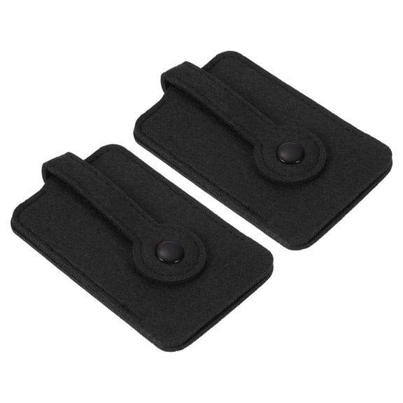 Felt Pull out Key Case Car Key Organize Pouch with Drawstring for Home Office Car Key, Black, 2 Pack