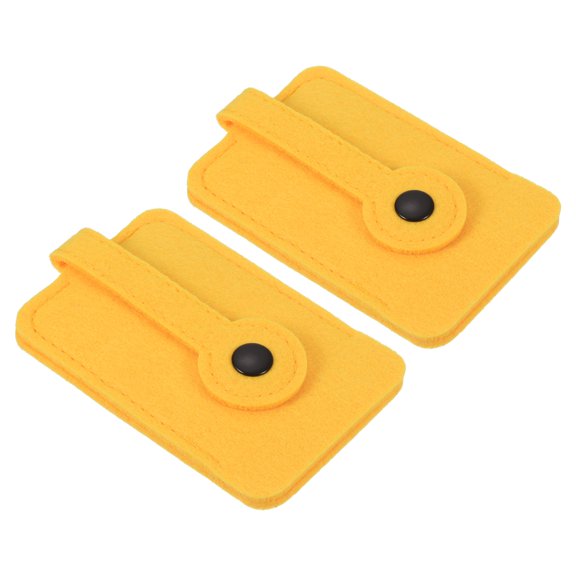 Felt Pull out Key Case Car Key Organize Pouch with Drawstring for Home Office Car Key, Yellow, 2 Pack