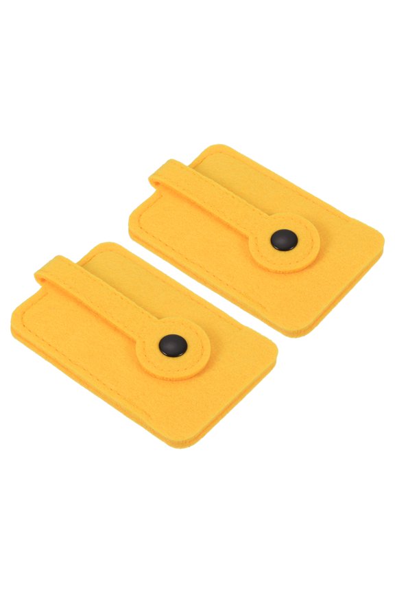 Felt Pull out Key Case Car Key Organize Pouch with Drawstring for Home Office Car Key, Yellow, 2 Pack