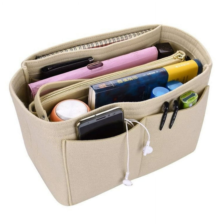 Purse Organizer Insert for Handbags, Felt Bag Organizer for Tote & Purse