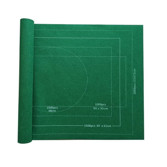 Felt Puzzle Mat with Drawstring Storage Bag,Roll-Up Puzzle Saver Board for Up to 2000 Pieces,Portable Puzzle Playmat and Organizer,Green Felt Mat,Green,1PC