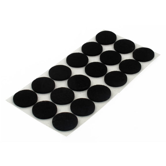 Felt Round 25mm Dia Adhesive Anti-slip Chair Foot Cover Table Furniture Leg Protector Black 18 Pcs