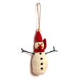 thumbnail image 1 of Christmas Décor Handmade Needled Felt Work Snowman Hanging, 1 of 4