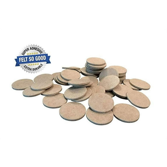Felt So Good 8803E Self Adhesive Felt Furniture Pads, 2", Beige, 48-Count