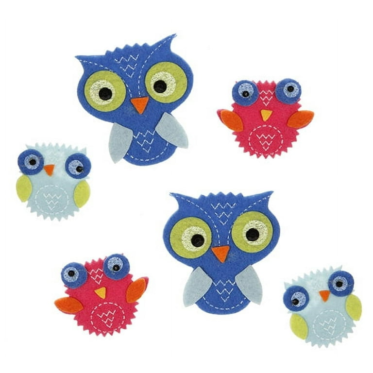 Felties Funky Owl Felt Stickers - 10 Pieces –