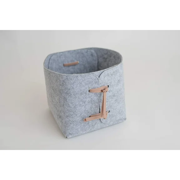 Felt Storage Basket, Home Dcor Accent, And Plant Basket (Grey, Large)