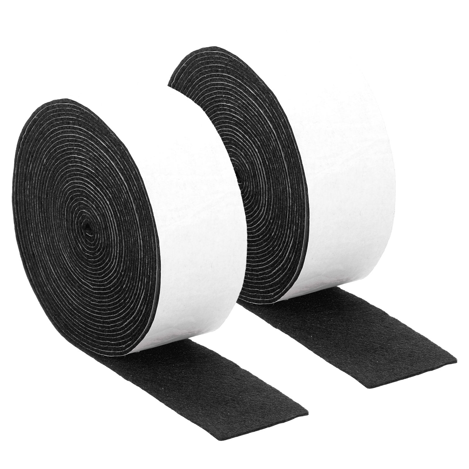 Felt Strips with Adhesive Backing, 2 Pack 1-4/7" x 197" x 0.06" Adhesive Felt Strips Anti Scratch Furniture Felt Tapes Self-Stick Felt Pads for Protecting Hardwood Floor, Black